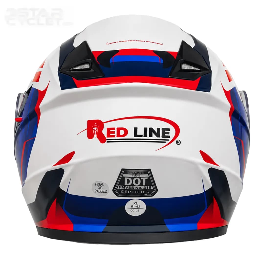 کلاه کاسکت فک متحرک ردلاین مدل 31-939 WHITE RED BLUE — تصویر ۶