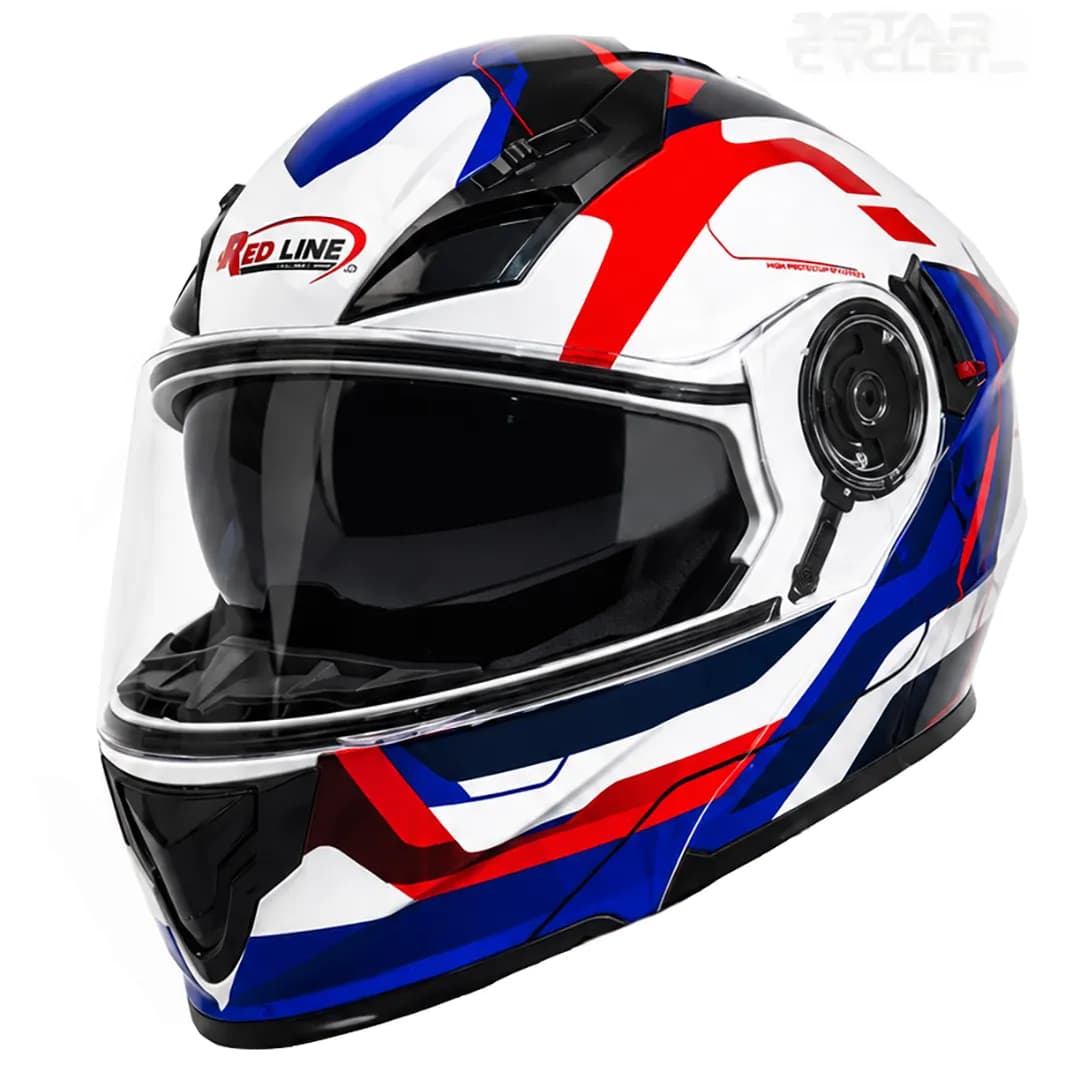 کلاه کاسکت فک متحرک ردلاین مدل 31-939 WHITE RED BLUE — تصویر ۲