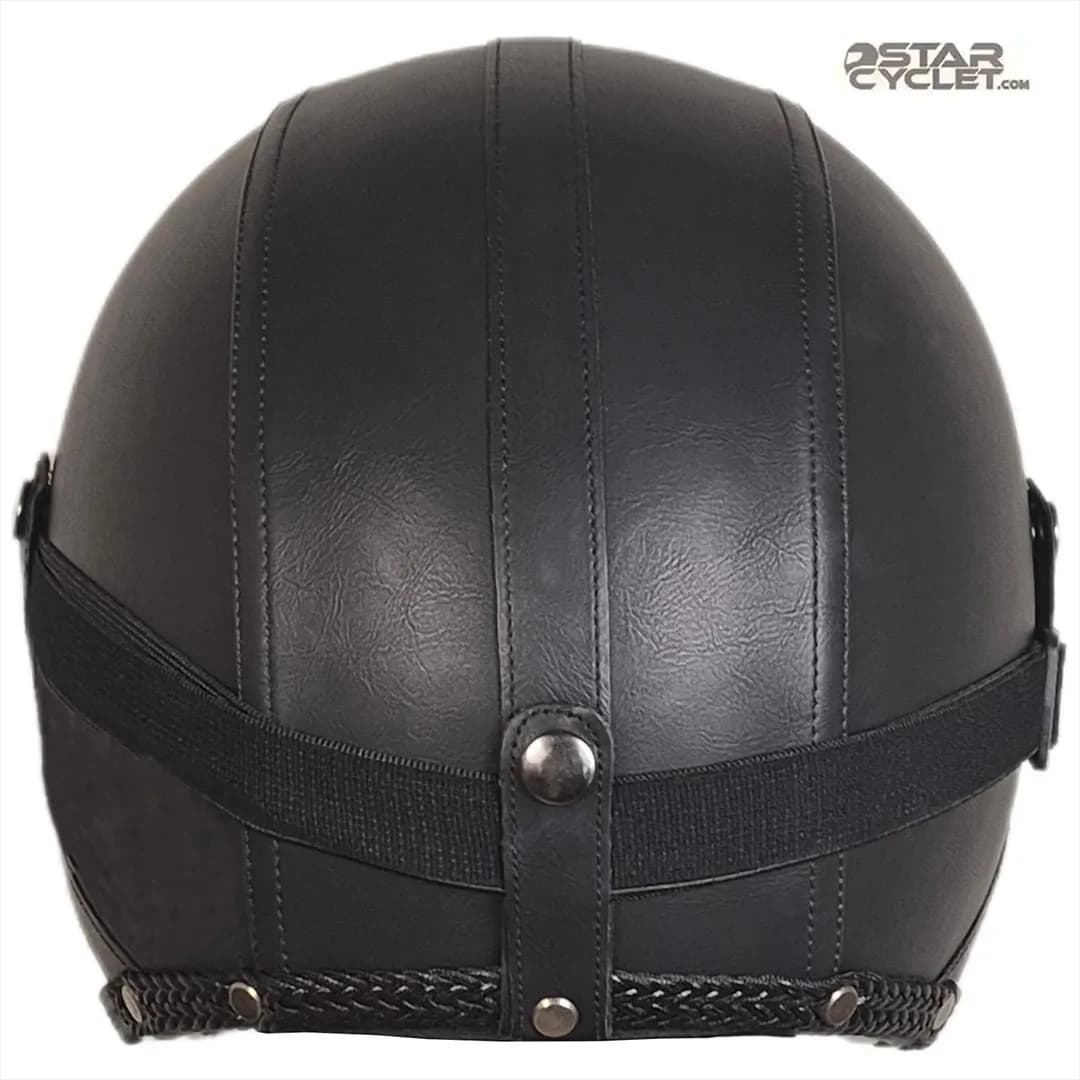 کلاه کاسکت وسپایی چرمی عینکدار KAVAN مدل BLACK — تصویر ۴
