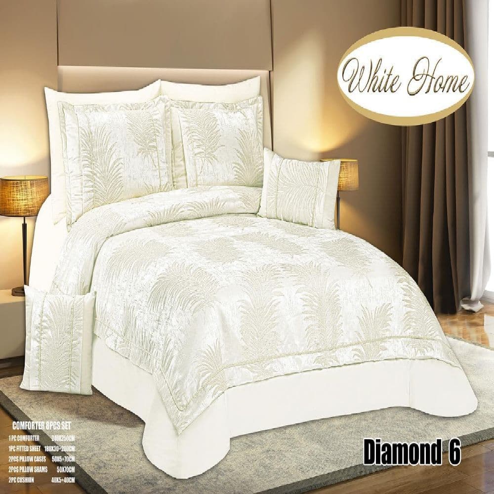 سرویس روتختی مخمل ویت هوم white home مدل دیاموند Diamond دونفره 8 تکه — تصویر ۶