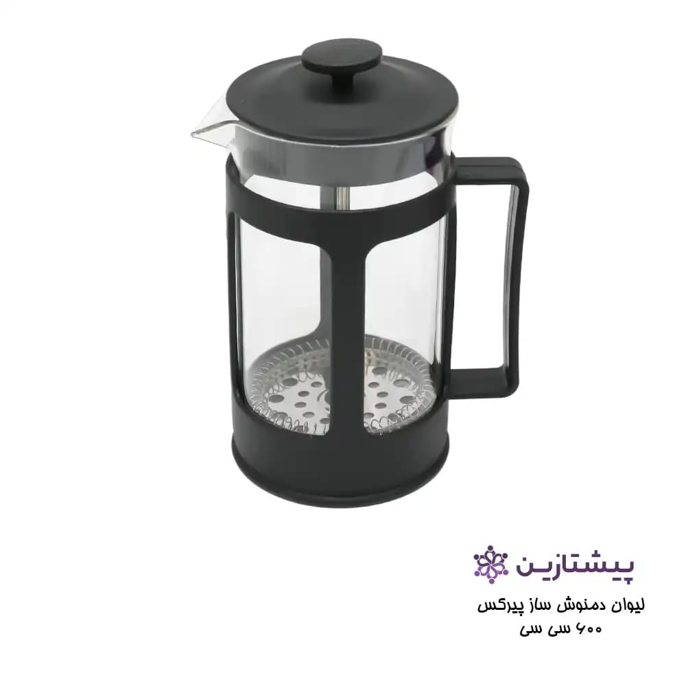 لیوان فرنچ پرس پیرکس مشکی 600 میلی لیتر COFFI MAKER