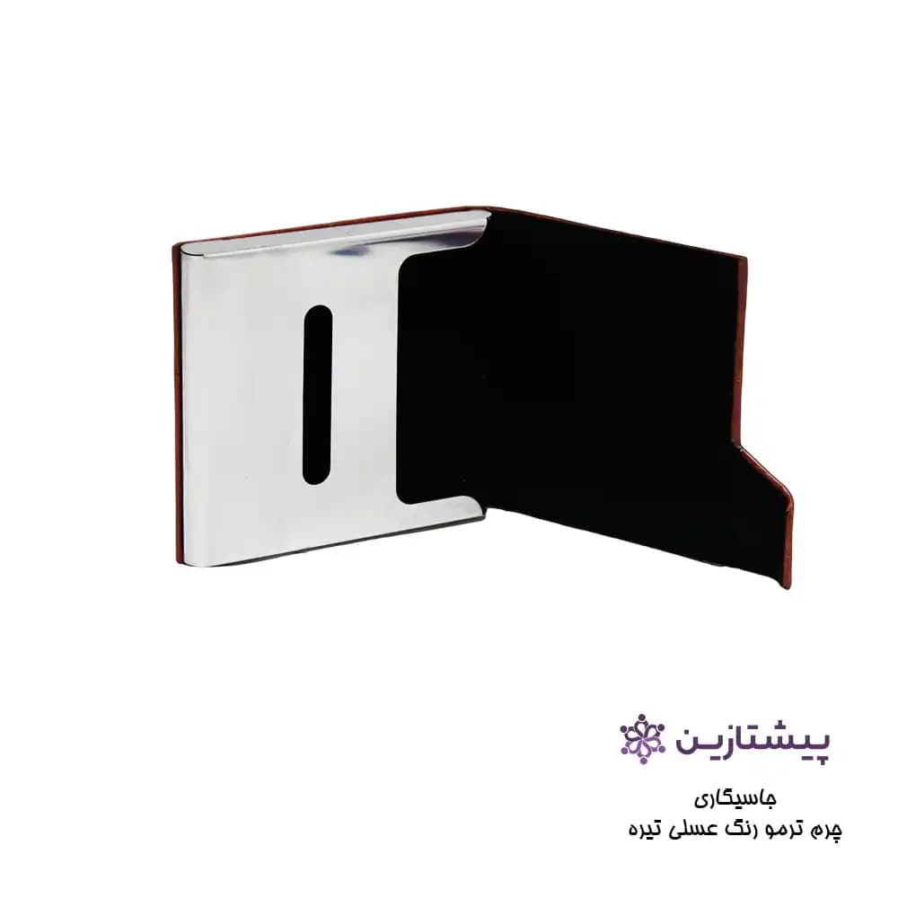 کیف جا سیگاری چرم ترمو عسلی تیره مدل C3 — تصویر ۴