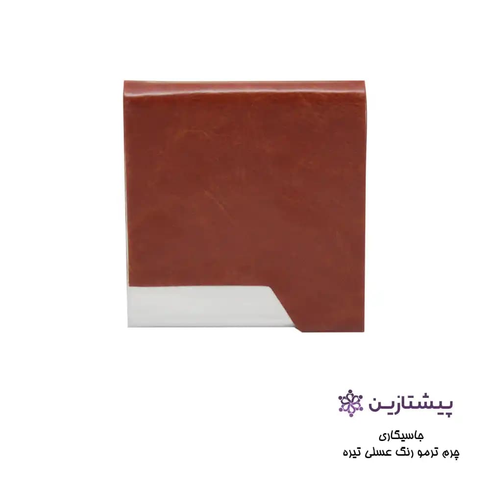 کیف جا سیگاری چرم ترمو عسلی تیره مدل C3 — تصویر ۲