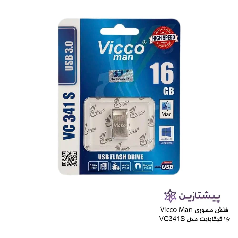 فلش ویکومن مشکی 16 گیگ USB3 مدل BLACK VC 341