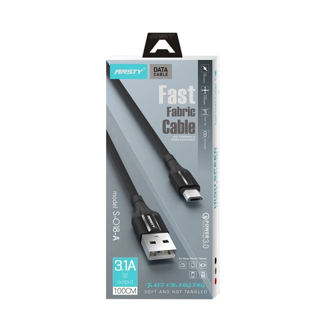 کابل شارژ میکرو ANSTY مدل S-018-A – (گارانتی 6 ماهه) — تصویر ۲