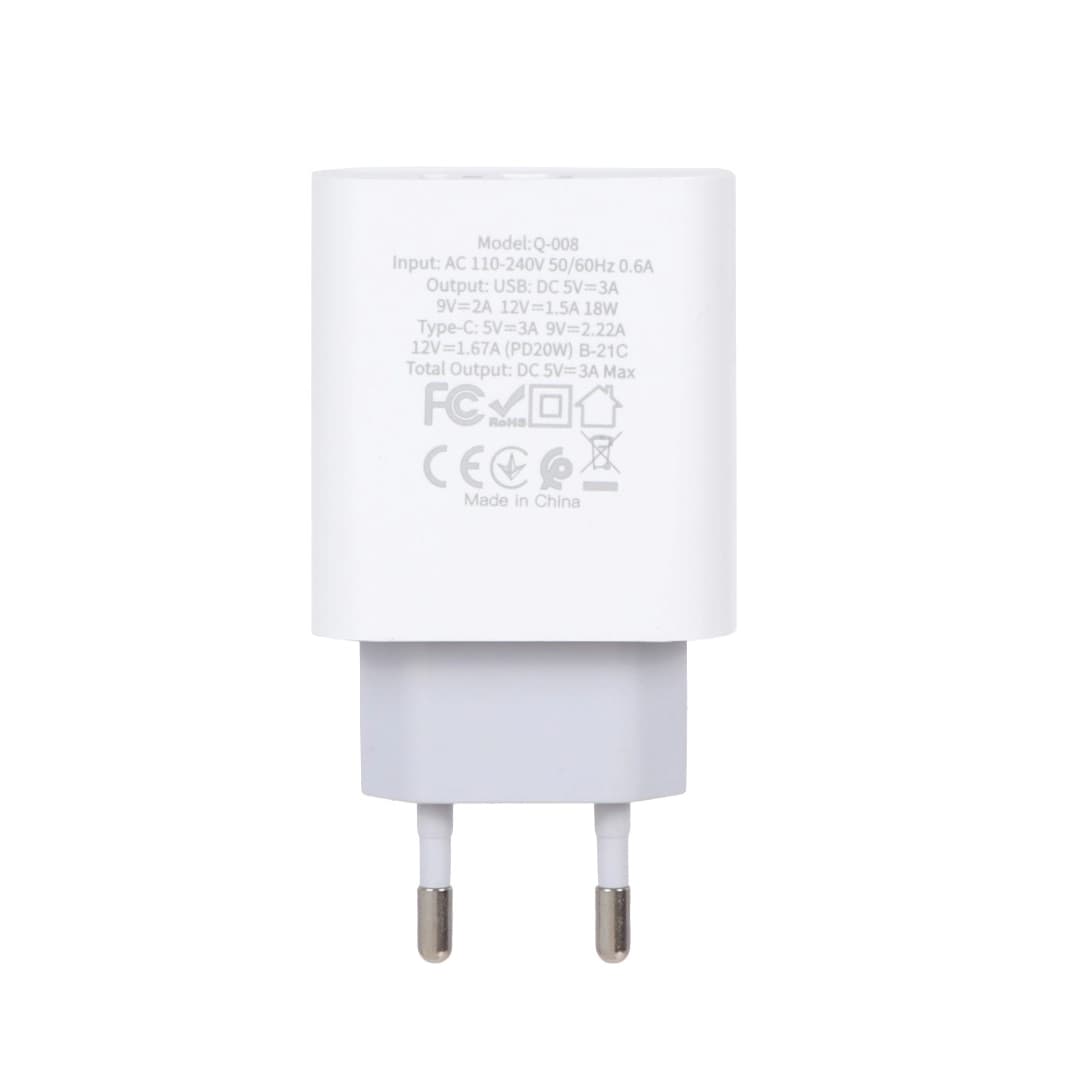 شارژر همراه با کابل شارژ تایپ سی به لایتنینگ ANSTY مدل Q-008-PI (گارانتی 6 ماهه ) — تصویر ۶