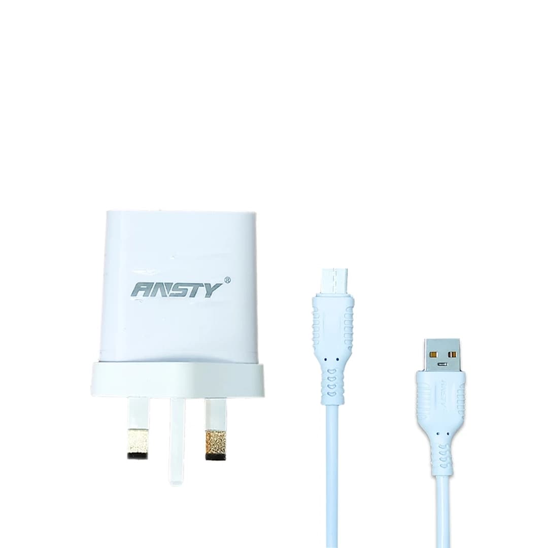 شارژر همراه با کابل شارژ میکرو برند ANSTY مدل C-008-A (گارانتی 6 ماهه ) — تصویر ۳