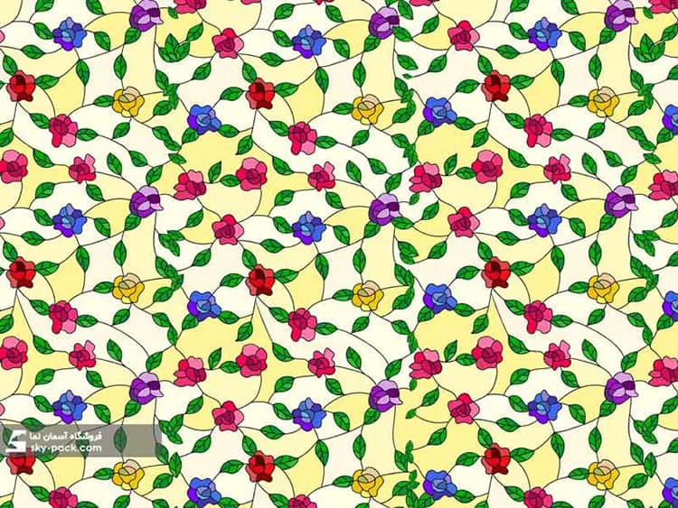آسمان مجازی طرح گلهای رنگی شیشه ای — تصویر ۳