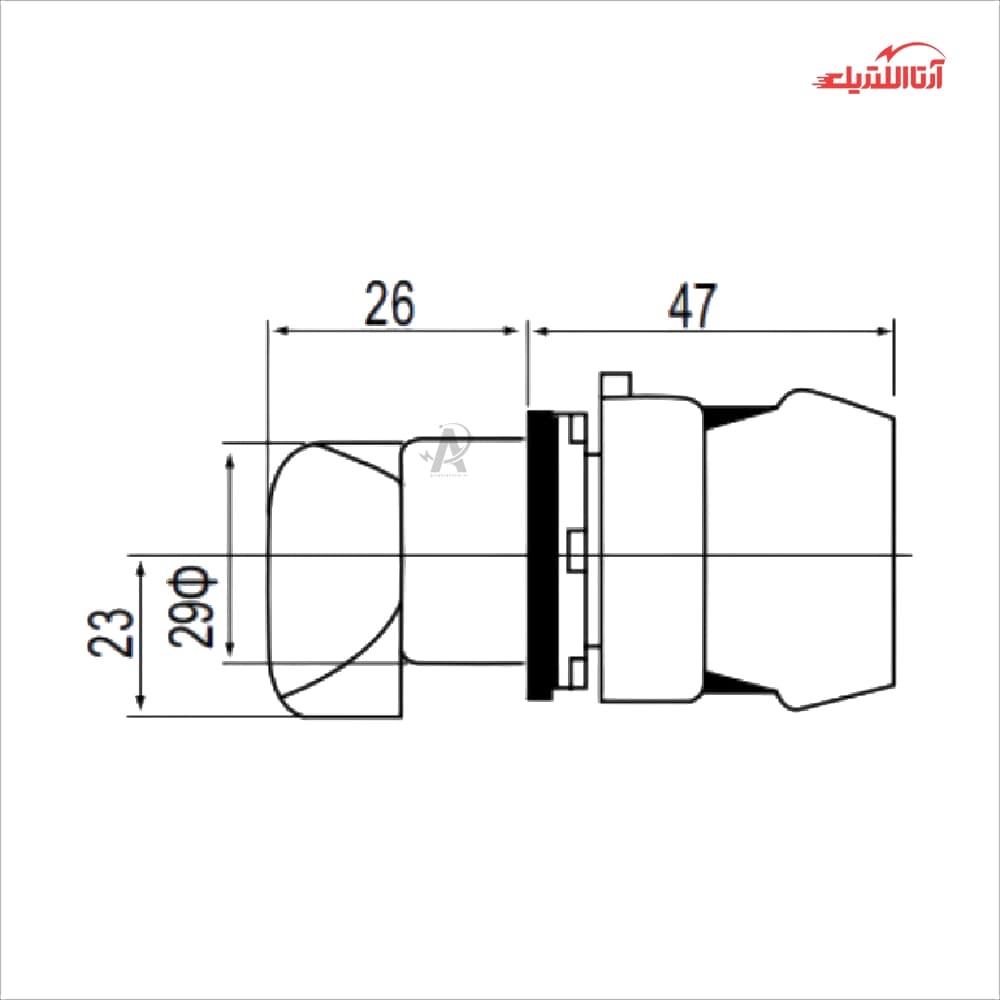 کلید یک طرفه استارتی قطر 22 CNTD مدل C2SNL-T2 — تصویر ۳