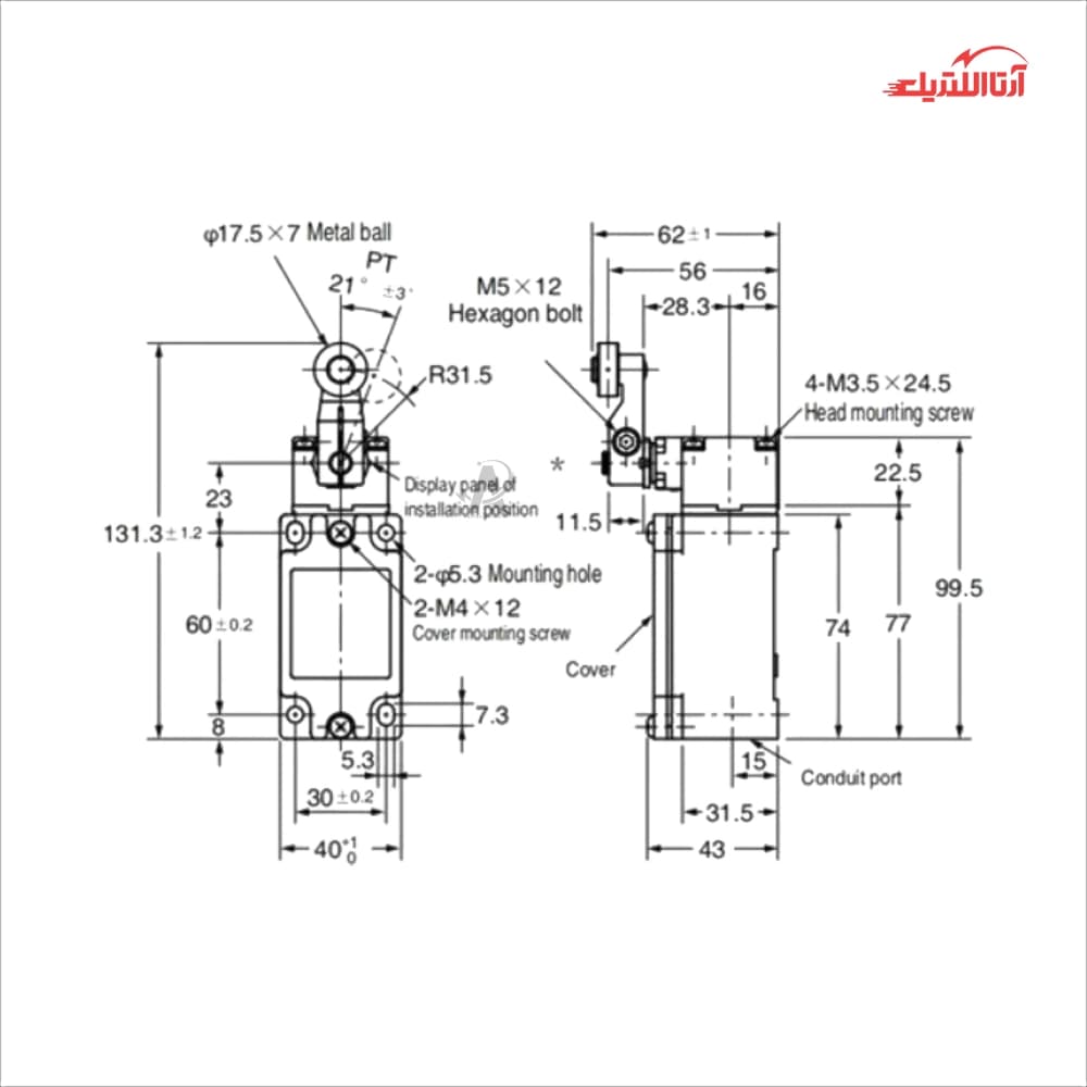 لیمیت سوئیچ تیپ سنگین طرح تله CNTD مدل C4B-4115N — تصویر ۳