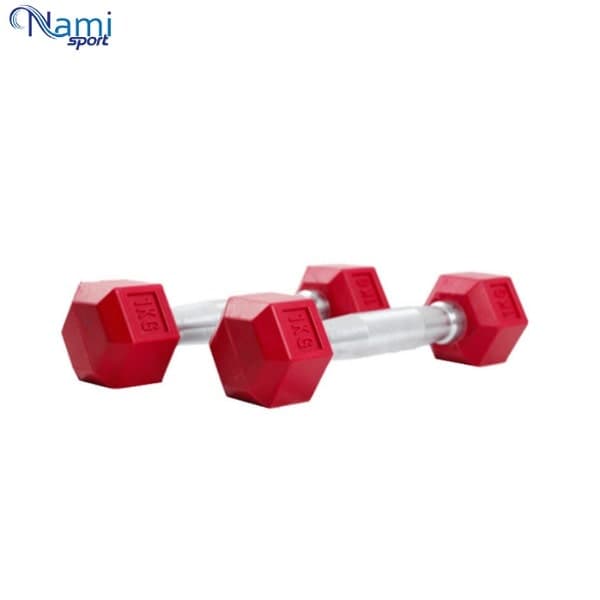 دمبل شش ضلعی رنگی 1 کیلویی dumbbell