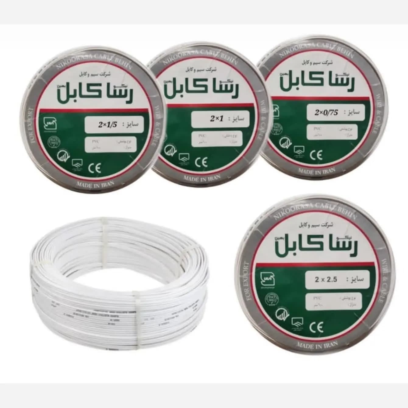 سیم نایلون افشان روکار 2 رشته مس در همه سایز حلقه 100 متری(پس کرایه) — تصویر ۲