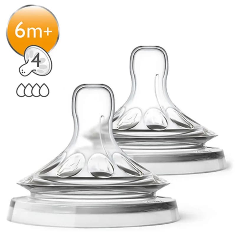 سرشیشه اونت avent مدل طبیعی (نچرال) شماره 4 دوتایی +6m ماه