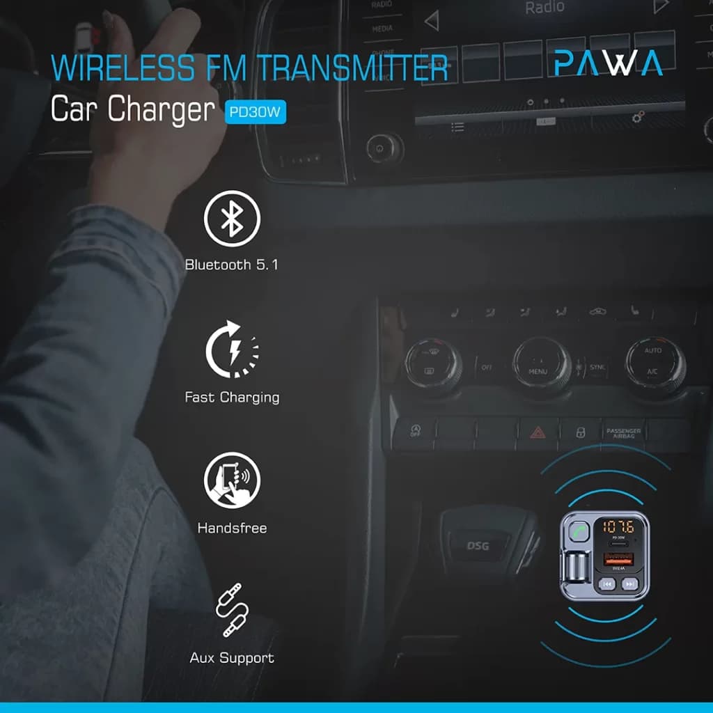 شارژر فندکی چندکاره 30 وات پاوا PAWA PD30W با گارانتی — تصویر ۴