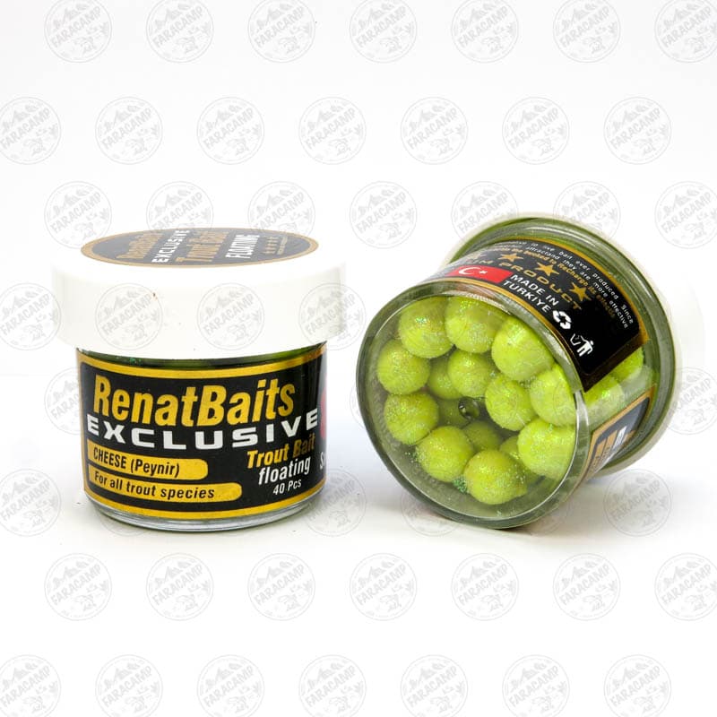 طعمه مصنوعی تخم سالمون شناور سبز کم رنگ طعم دار(پنیر) رنات بیت بسته ۴۰ عددی RENAT BAITS Salmon Eggs