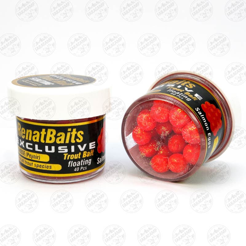 طعمه مصنوعی تخم سالمون شناور قرمز طعم دار(پنیر) رنات بیت بسته ۴۰ عددی RENAT BAITS Salmon Eggs — تصویر ۲