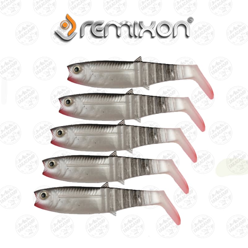 طعمه لور ماهی ژله ای رمیکسون سفید-مشکی ۱۰ سانتی بسته ۵ عددی REMIXON BUSTER SHADE