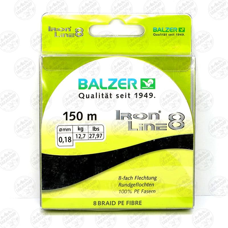 نخ براید اسپینینگ ماهیگیری X8 بالزر۱۵۰ متری سایز ۰.۱۸ BALZER IRON LINE