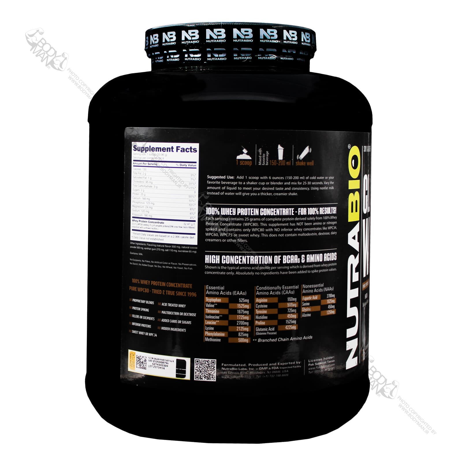 کلاسیک وی نوترابایو | NUTRABIO CLASSIC WHEY PROTEIN — تصویر ۴