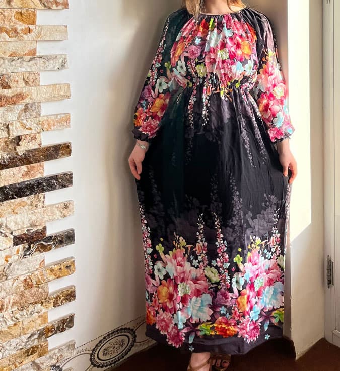 پیراهن ساحلی مدل حاشیه گلدار