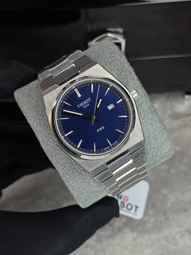 ساعت مچی تیسوت پی آر ایکس | Tissot PRX | نقرهای صفحه سرمه ای مستر کوالیتی — تصویر ۳