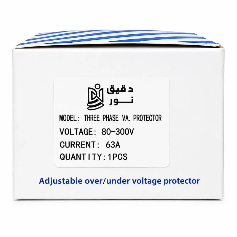 محافظ ولتاژ و جریان سه فاز دقیق نور مدل 63A — تصویر ۳