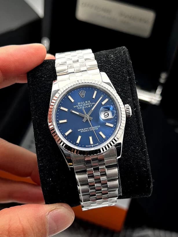 ساعت مچی رولکس دیتجاست | Rolex Datejust | نقرهای صفحه آبی کوارتز
