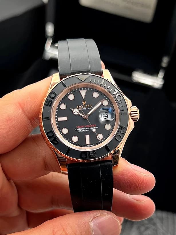 ساعت مچی رولکس یات مستر | Rolex Yacht-Master | مشکی-طلایی صفحه مشکی مستر کوالیتی