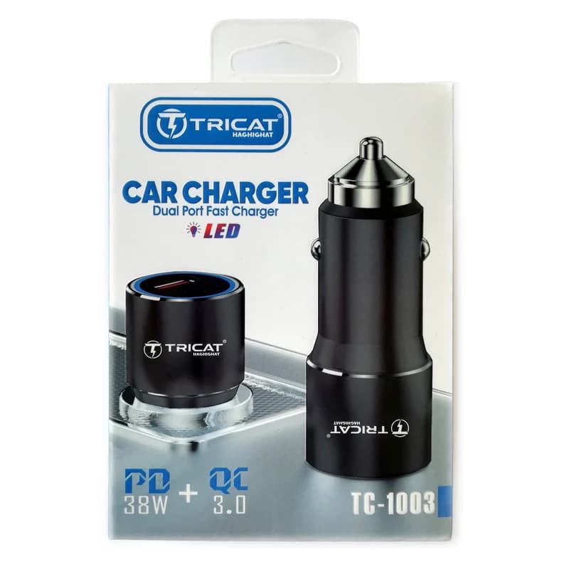 شارژر فندکی فست شارژ 38وات تریکت TRICAT TC-1003 — تصویر ۶