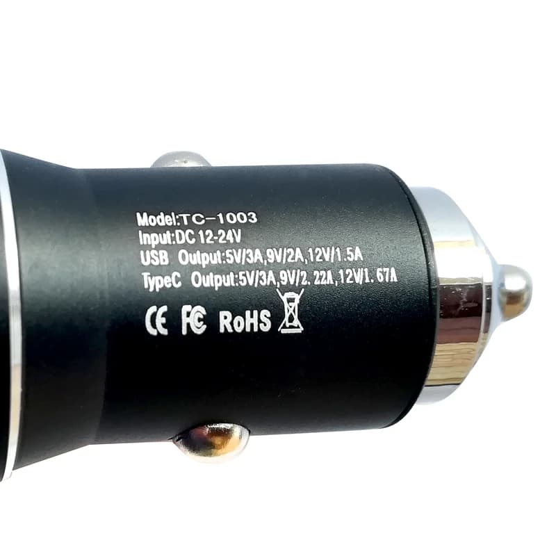 شارژر فندکی فست شارژ 38وات تریکت TRICAT TC-1003 — تصویر ۳
