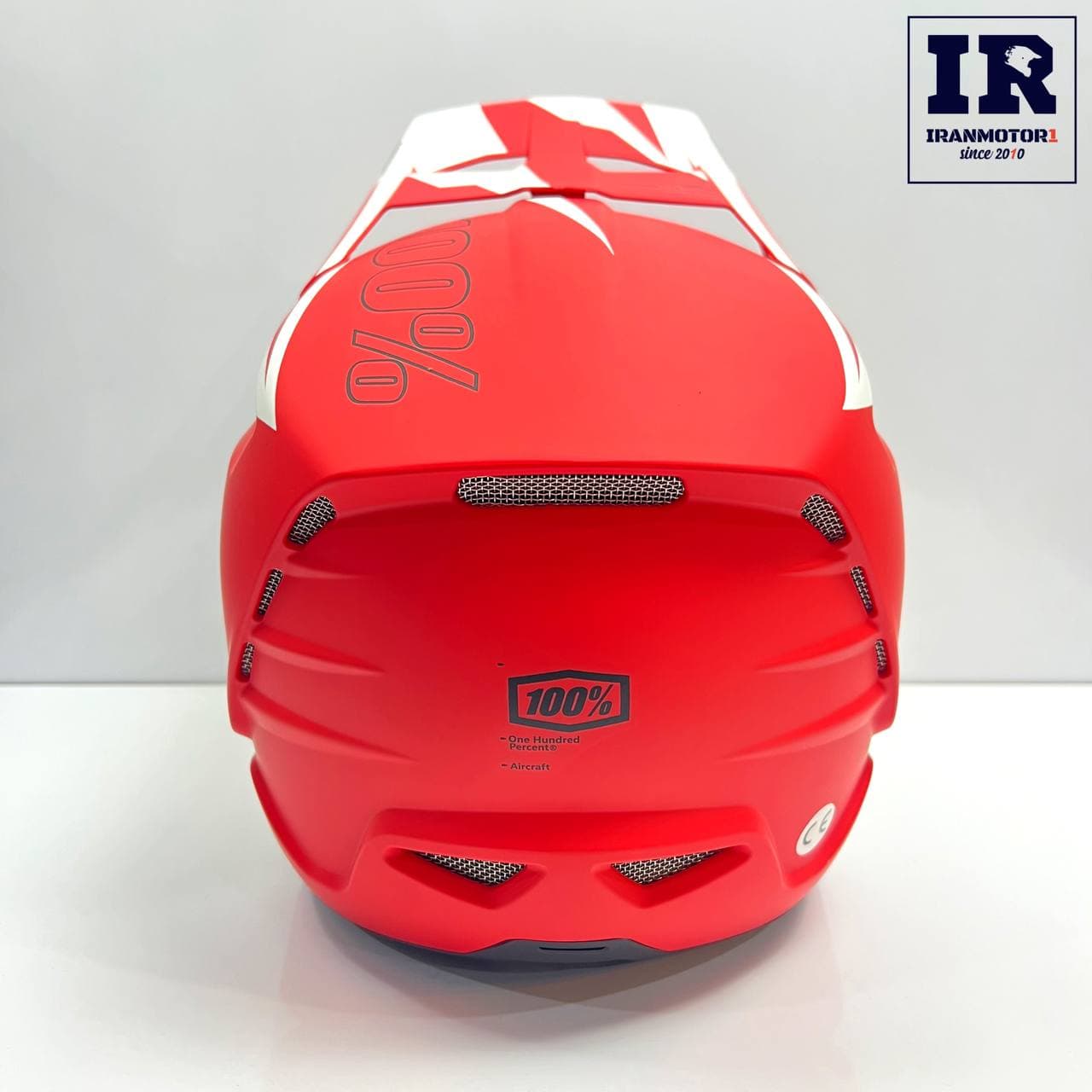 کلاه کاسکت کراسی برند 100% اورجینال سفید قرمز مات — تصویر ۵