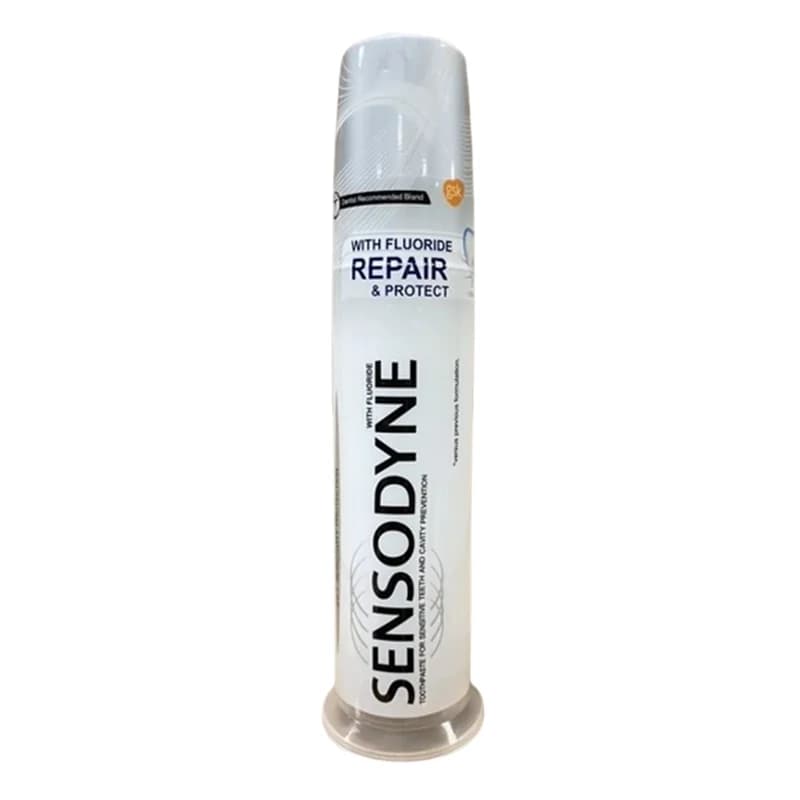 خمیردندان پمپی سنسوداین مدل REPAIRو PROTECTمناسب دندان های حساس و پیشگیری از پوسیدگی حجم 100میل