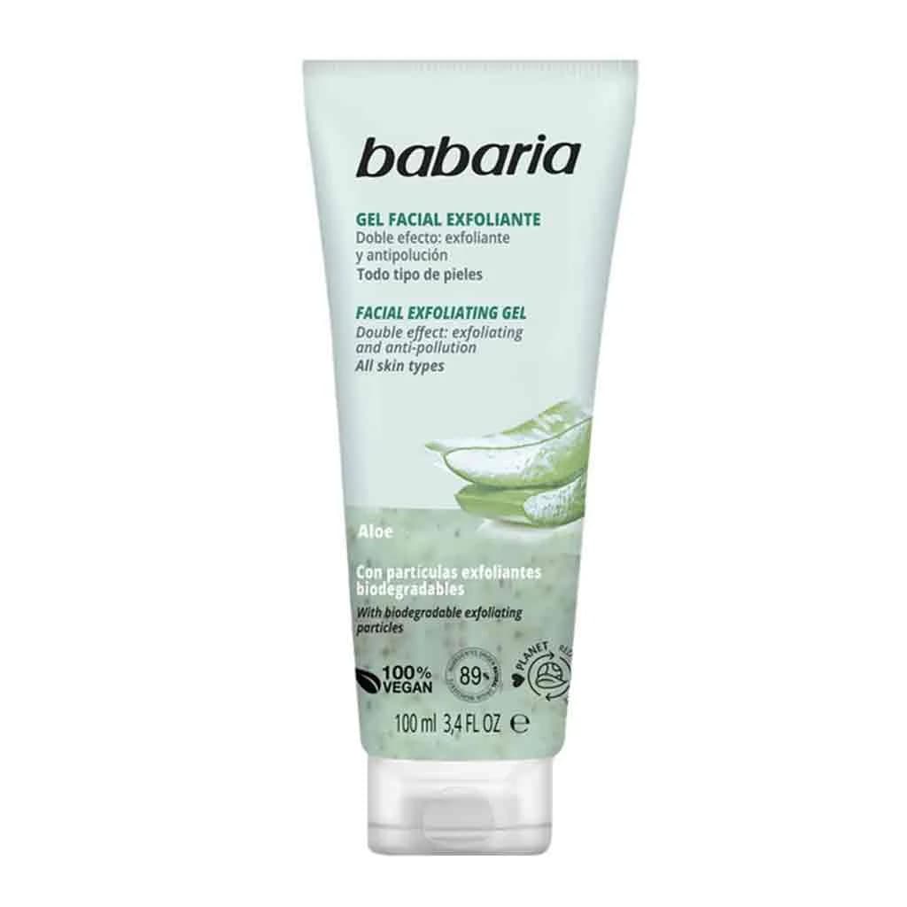 ژل اسکراب لایه بردار صورت باباریا Babaria Aloe مناسب انواع پوست 100 میل — تصویر ۲