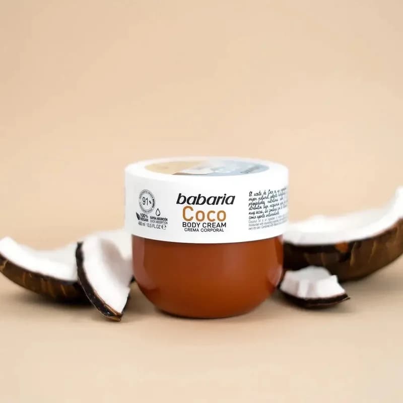 کرم بدن اسپانیایی باباریا Babaria Coconut آبرسان و تقویت کننده پوست حاوی نارگیل 400 میل — تصویر ۲