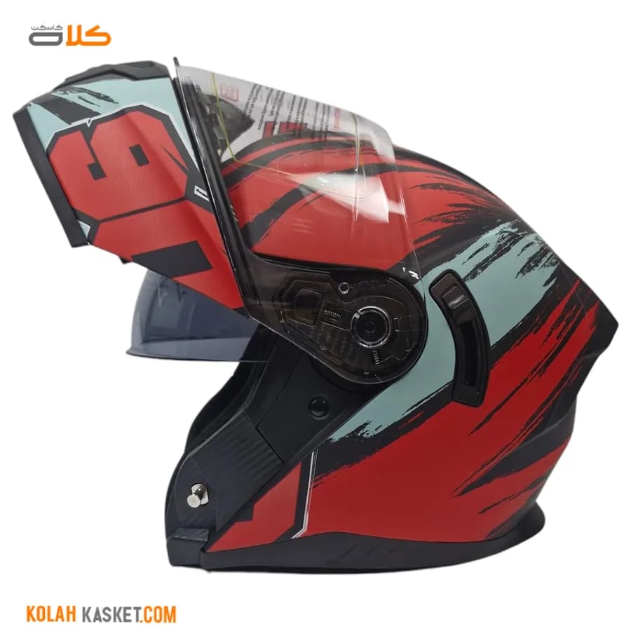 کلاه کاسکت فک متحرک ma2 مدل 966 RED — تصویر ۵