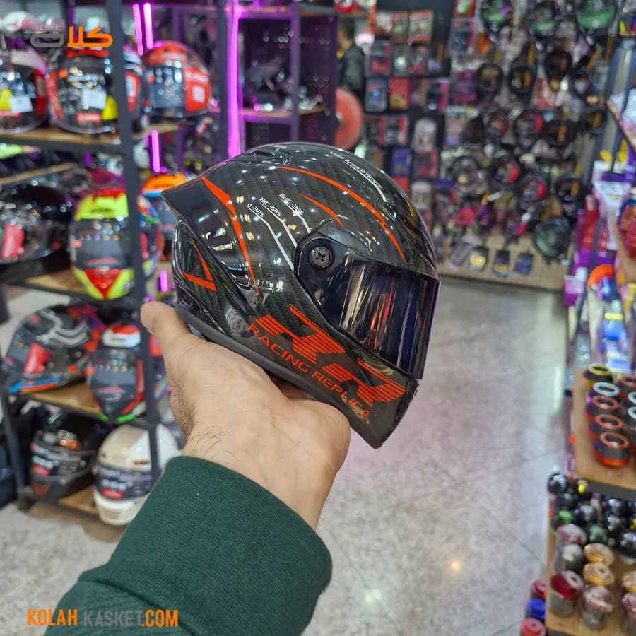 ماکت کلاه کاسکت AGV مشکی براق RR — تصویر ۶