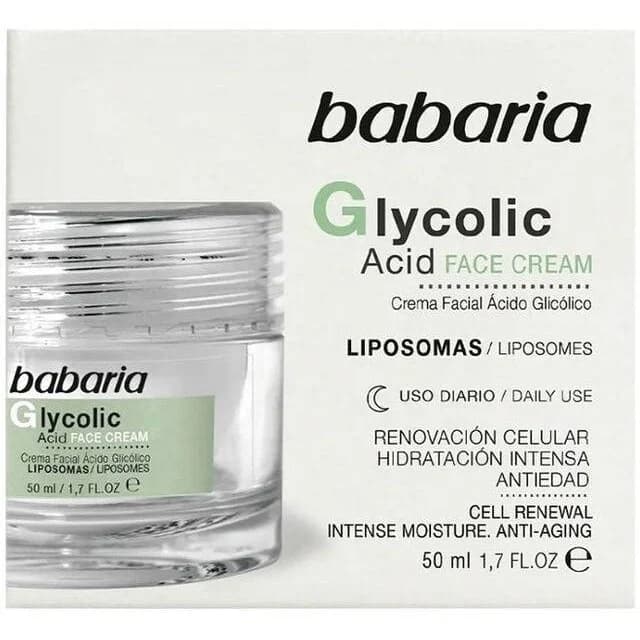 کرم بازسازی سلولی باباریا گلیکولیک اسید Babaria _ Glycolic Acid مناسب انواع پوست 50 میل