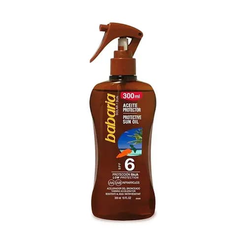 اسپری روغن برنزه کننده باباریا مدل Babaria Carrot Protective Spf 6 حاوی عصاره هویج 300 میل