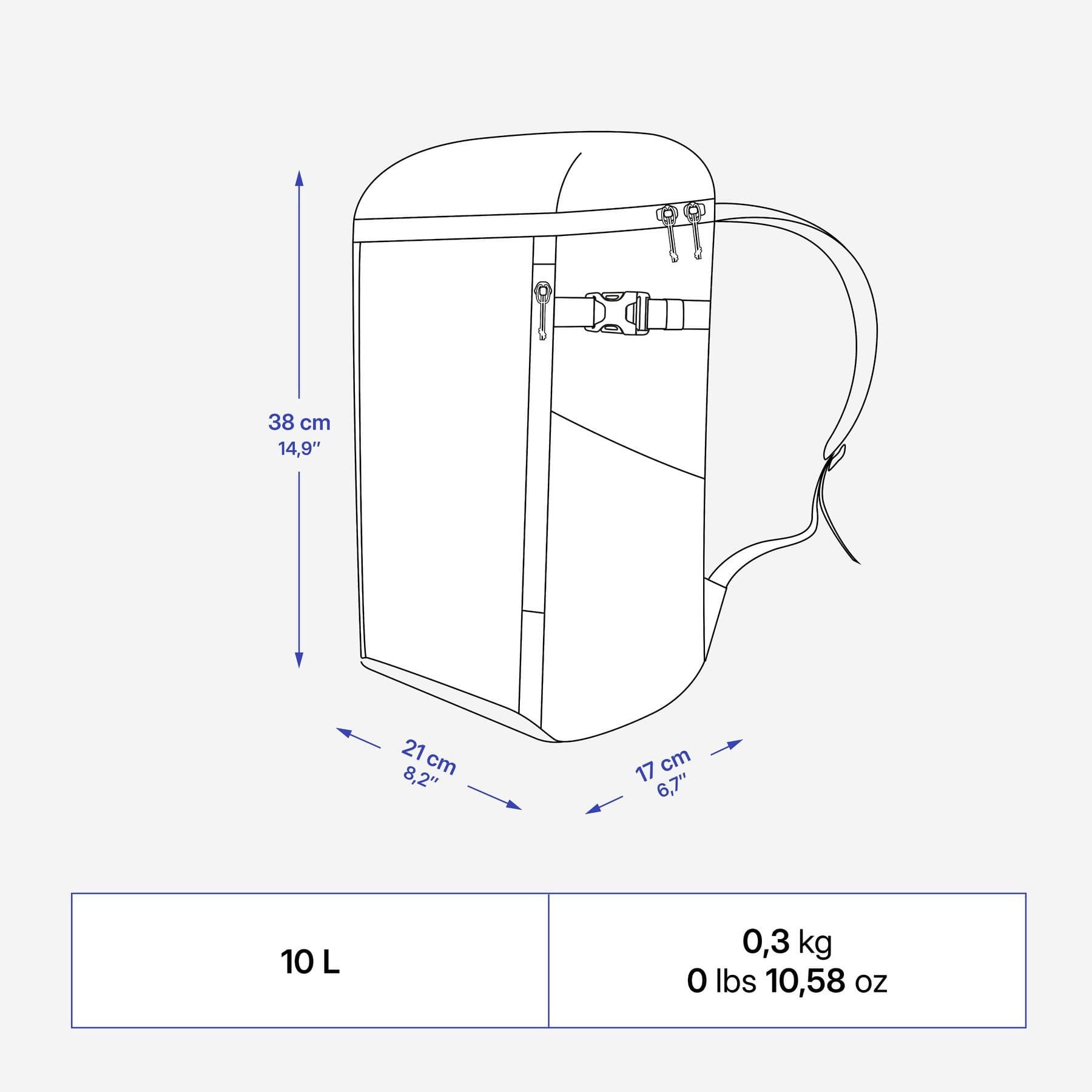 کول باکس کچوا 10 لیتری – یخدان کوله پشتی Quechua Cooler Backpack – 10 L – NH100 — تصویر ۳