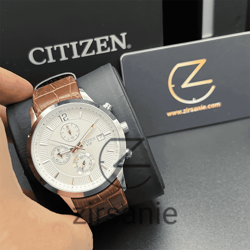 ساعت مچی مردانه سیتیزن وی آی پی کرنوگراف Citizen VIP Chronograph Silver White — تصویر ۲