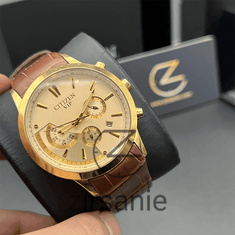 ساعت مچی مردانه سیتیزن وی آی پی کرنوگراف Citizen VIP Chronograph Gold — تصویر ۴