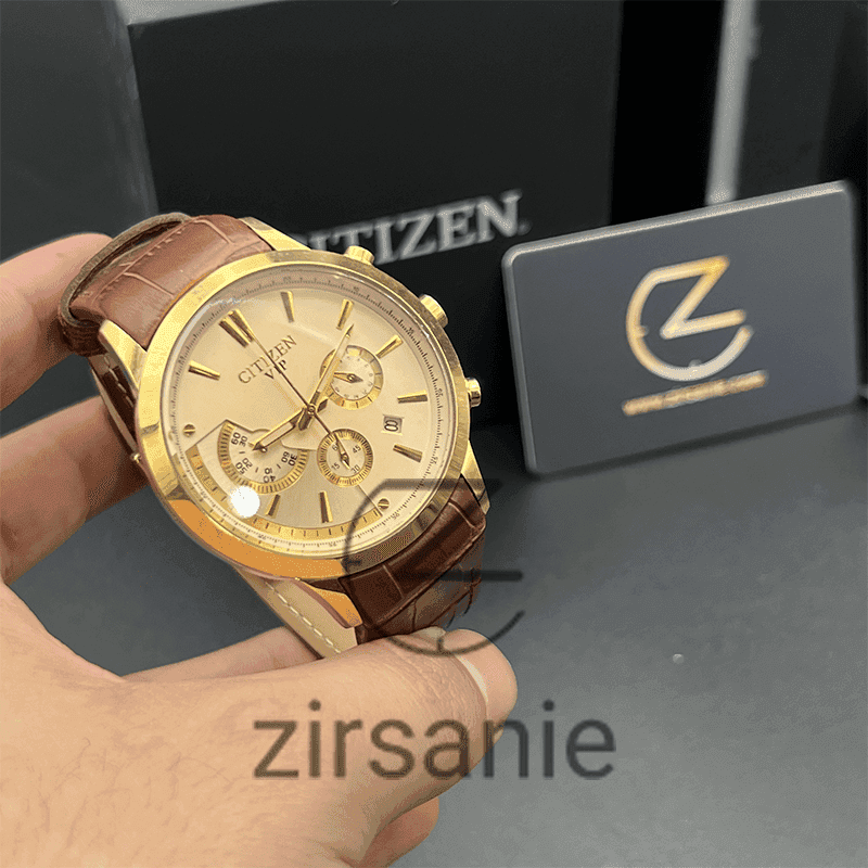 ساعت مچی مردانه سیتیزن وی آی پی کرنوگراف Citizen VIP Chronograph Gold — تصویر ۵