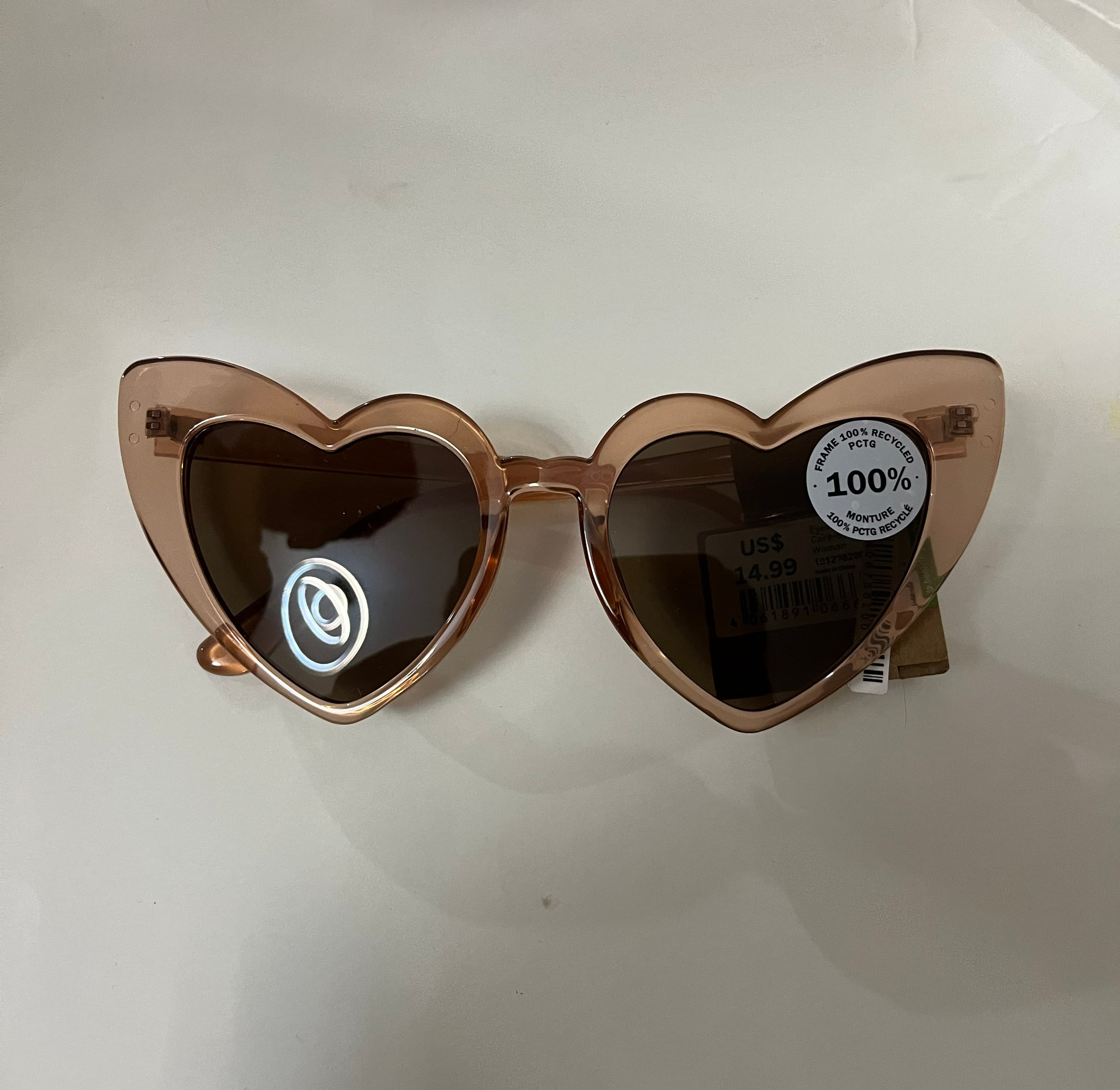 عینک آفتابی زنانه uv400 طرح قلب کد 429 — تصویر ۲