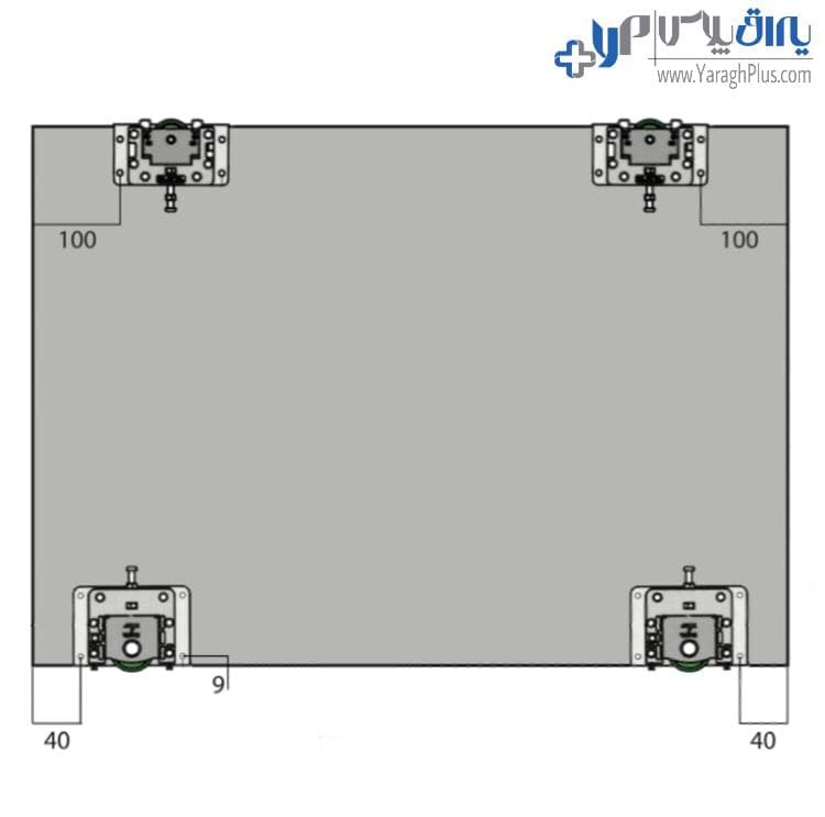 مکانیزم درب ریلی تاپ لاین توکار دو درب فانتونی C701 — تصویر ۵