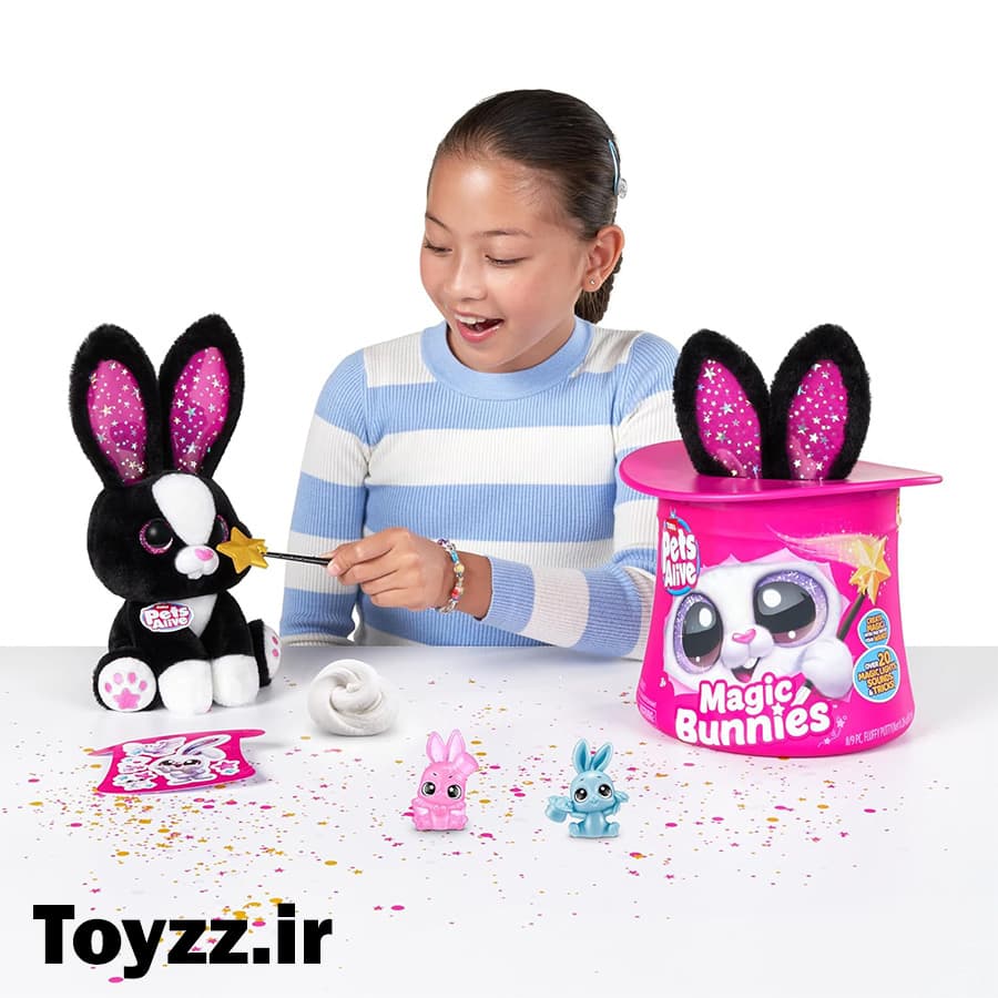 اسباب بازی سوپرایزی خرگوش جادویی برند ZURU مدل Pets Alive Magic Bunnies سفید — تصویر ۸