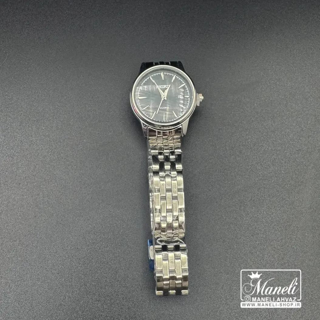 ساعت سیکو زنانه سیلور با صفحه مشکی (SEIKO) — تصویر ۴