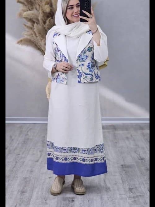 کت و سارافن مدل ندا – شیک، زنانه و مناسب هر موقعیتی — تصویر ۷