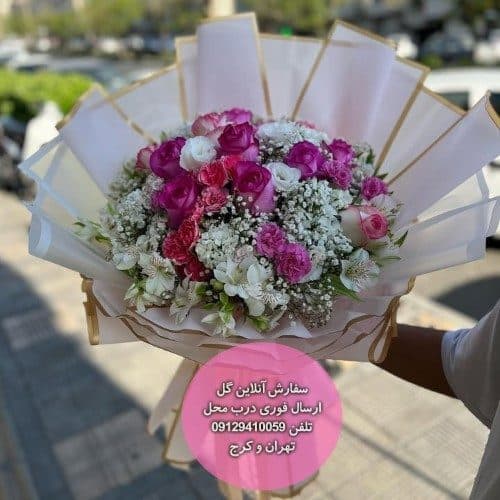 سفارش گل همراه با کیک تولد رئال