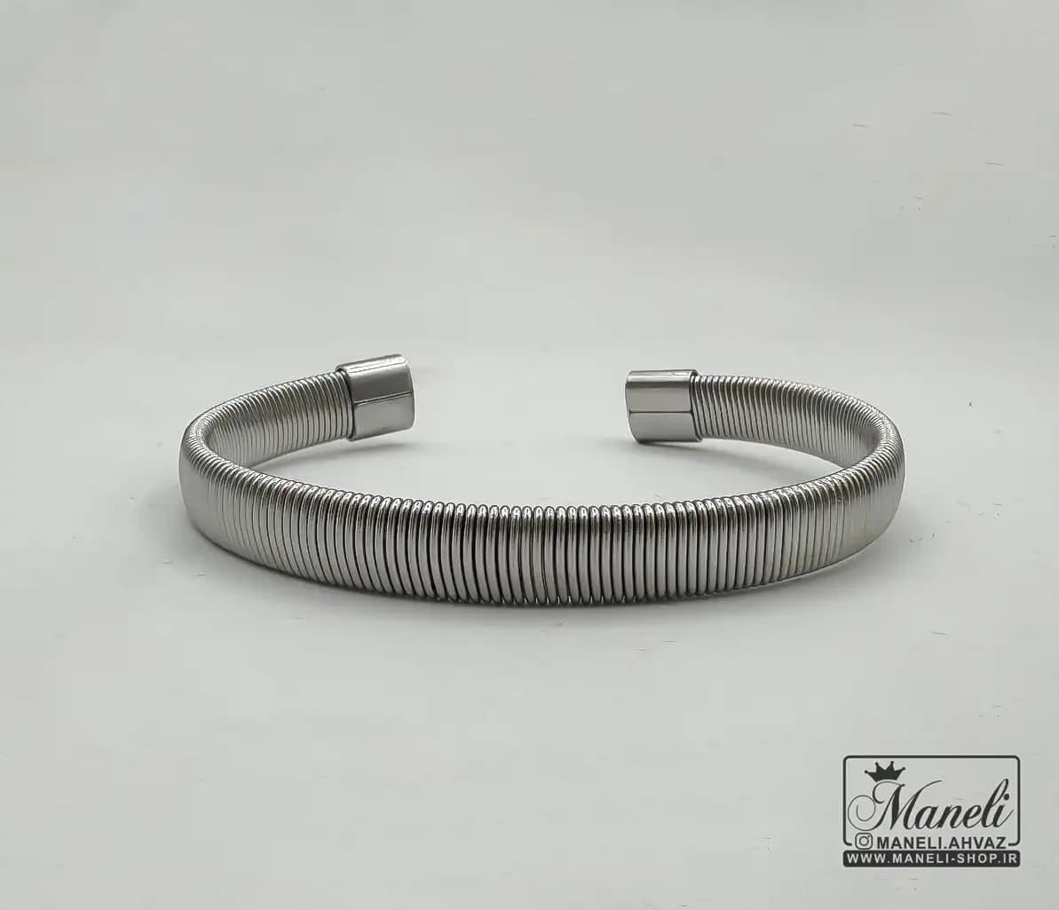 دستبند بنگل نقره ای منعطف
