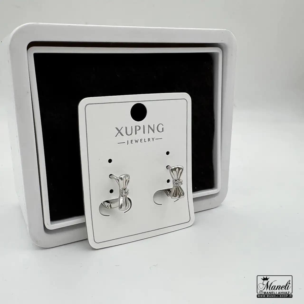 گوشواره مینیمال پاپیون ژوپینگ نقره ای 40980